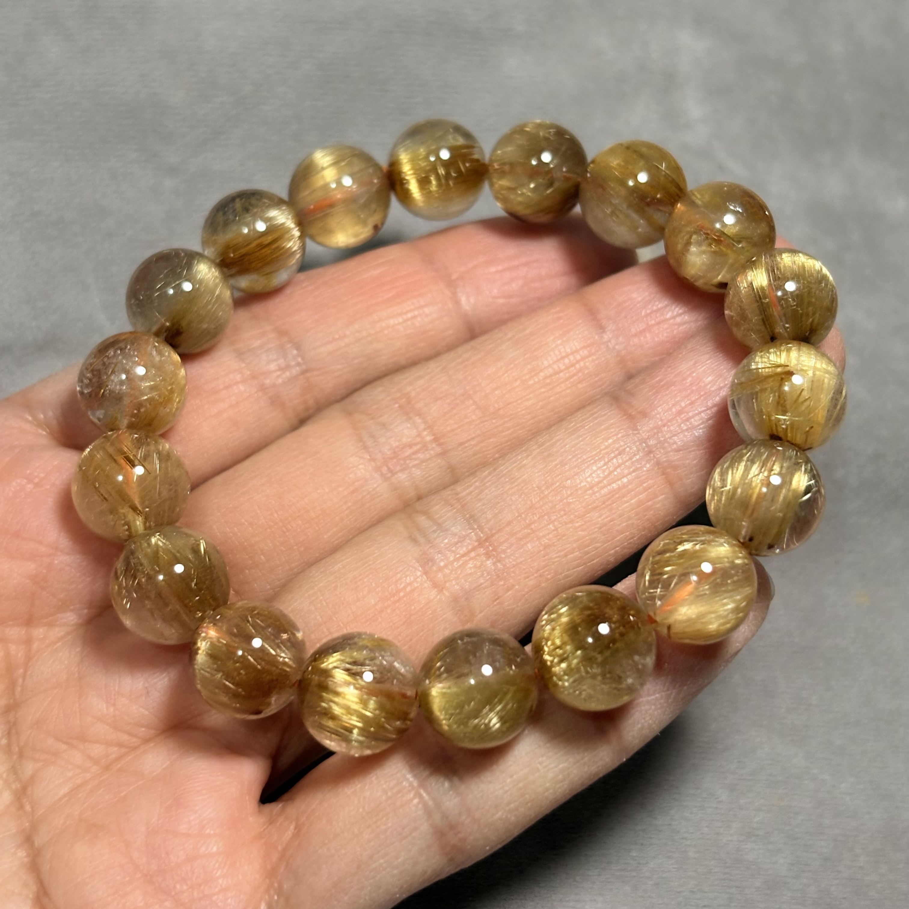 10.5mm金鈦晶晶石手串No.A5507