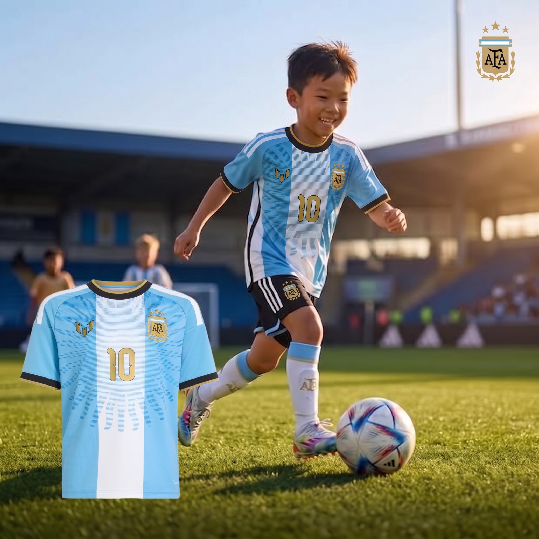🔥 Adidas x Messi 美斯阿根廷紀念大童球迷版球衣 (連MESSI金色印字) LD3307