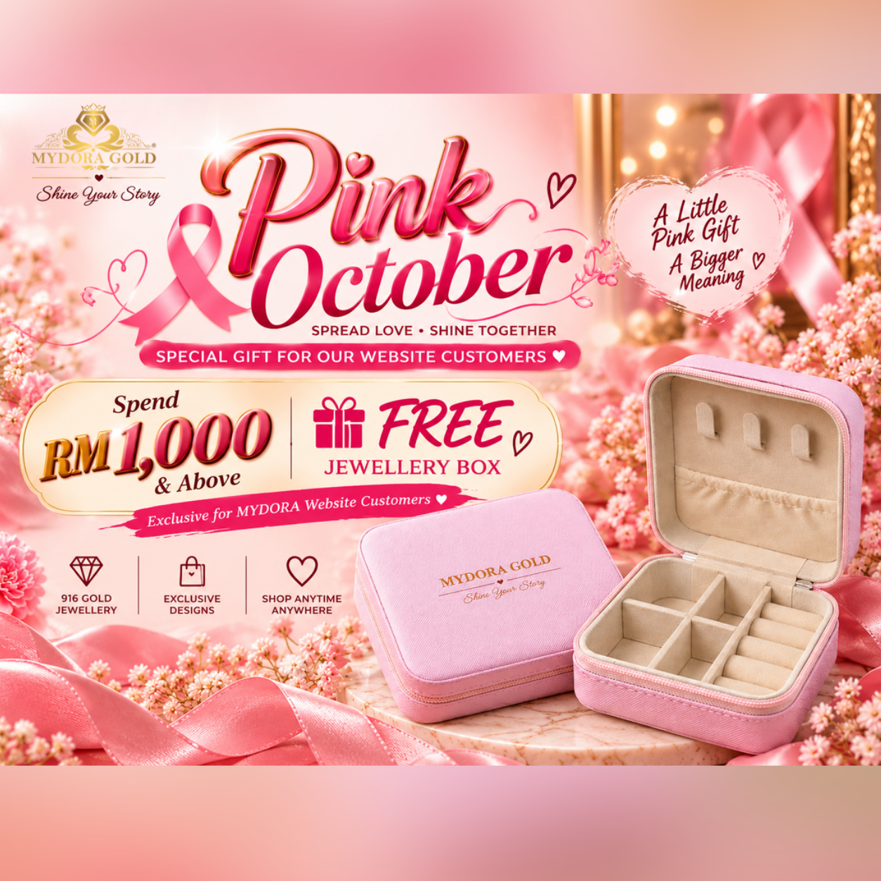 MYDORA PINK OCTOBER SPECIAL - FREE Jewelry Box