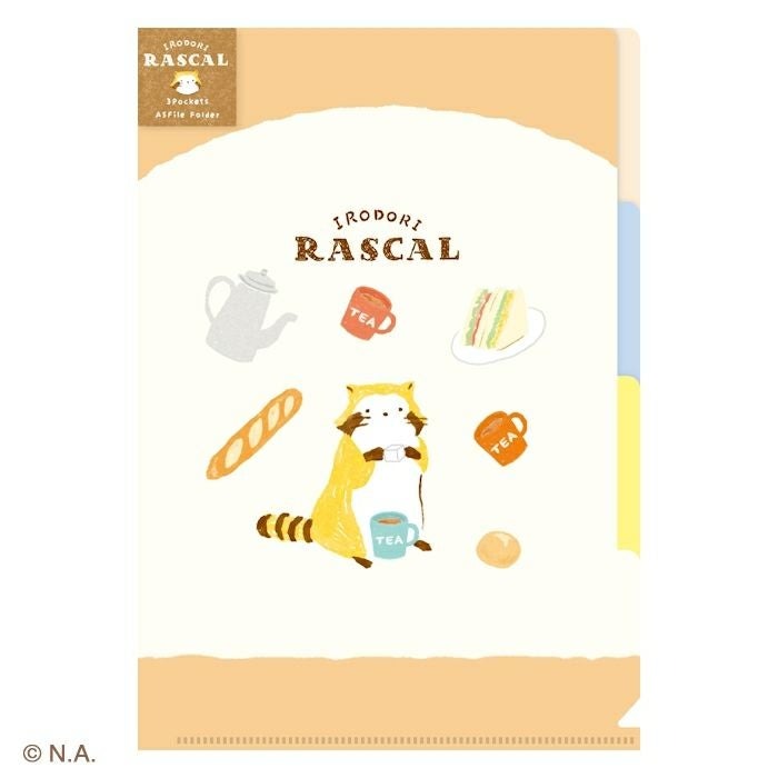 現貨｜IRODORI RASCAL 小浣熊 日本製 A5 3層 文件夾 Folder (野餐 QE206)