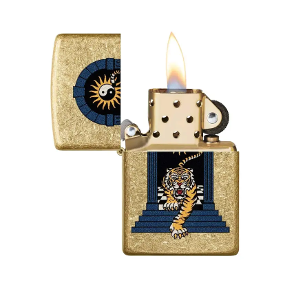 Zippo 老虎紋身 Tiger Tattoo Design 防風打火機 原裝行貨 美國製造 48613 美版   Brass Metal Windproof Refillable