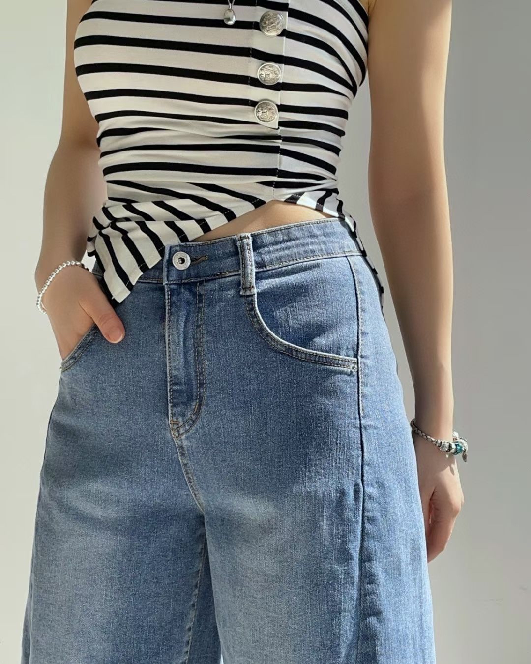 🇰🇷HL3055 拼接牛仔褲🇰🇷