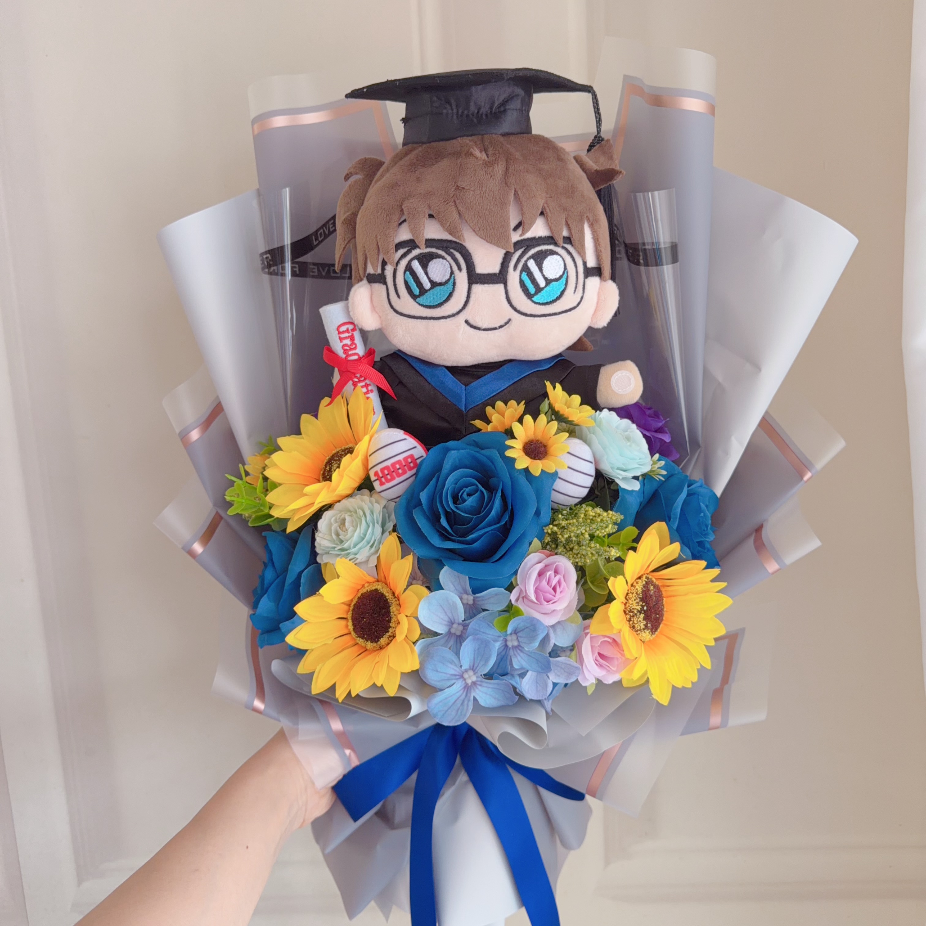 (現貨)柯南畢業公仔花