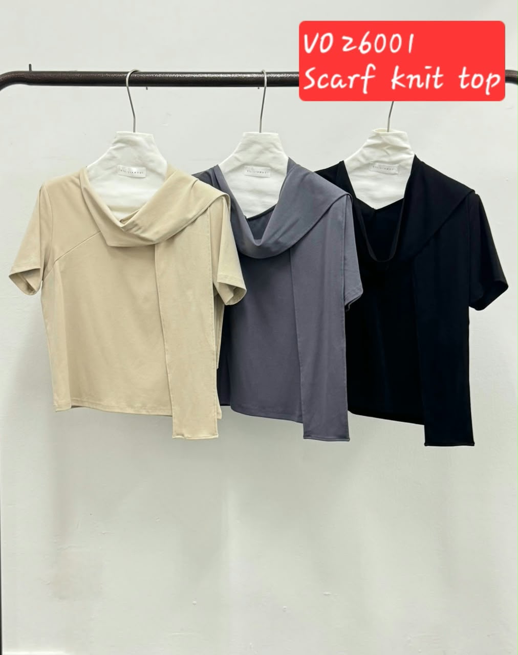 VIL-T26001 SCARF KNIT TOP