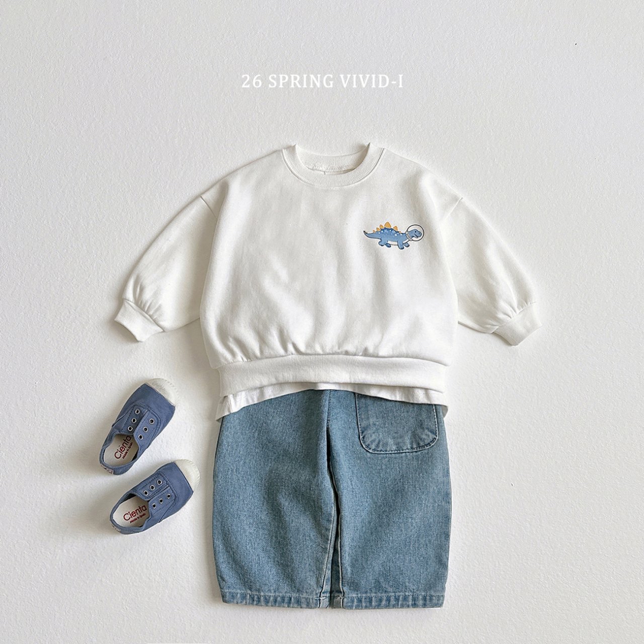 🌸預訂 韓國直送🌸🇰🇷VIVIDI四色太空恐龍前後印花寬鬆衛衣