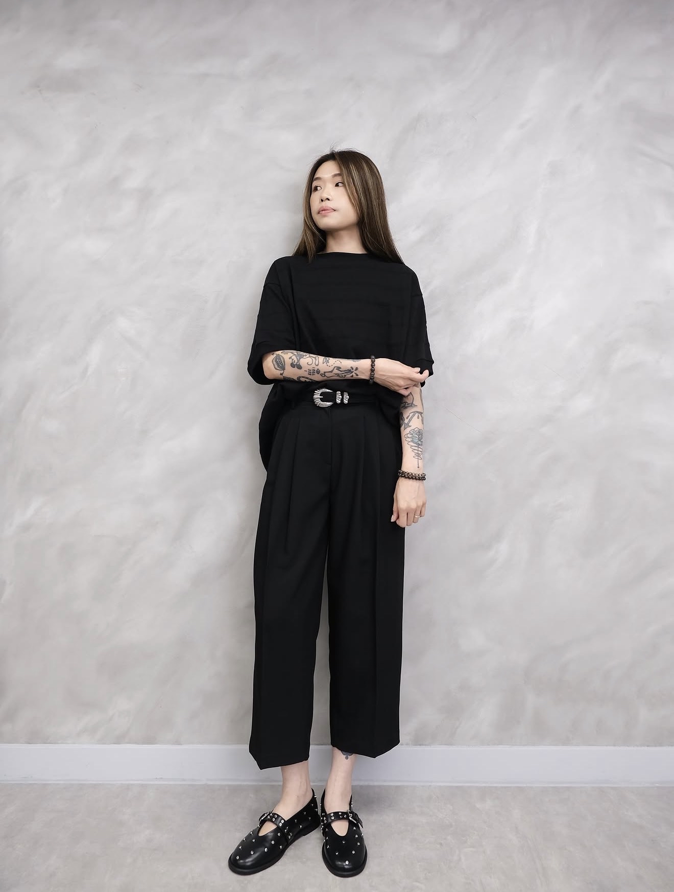 Fluid Pleated Wide Trousers #pt18