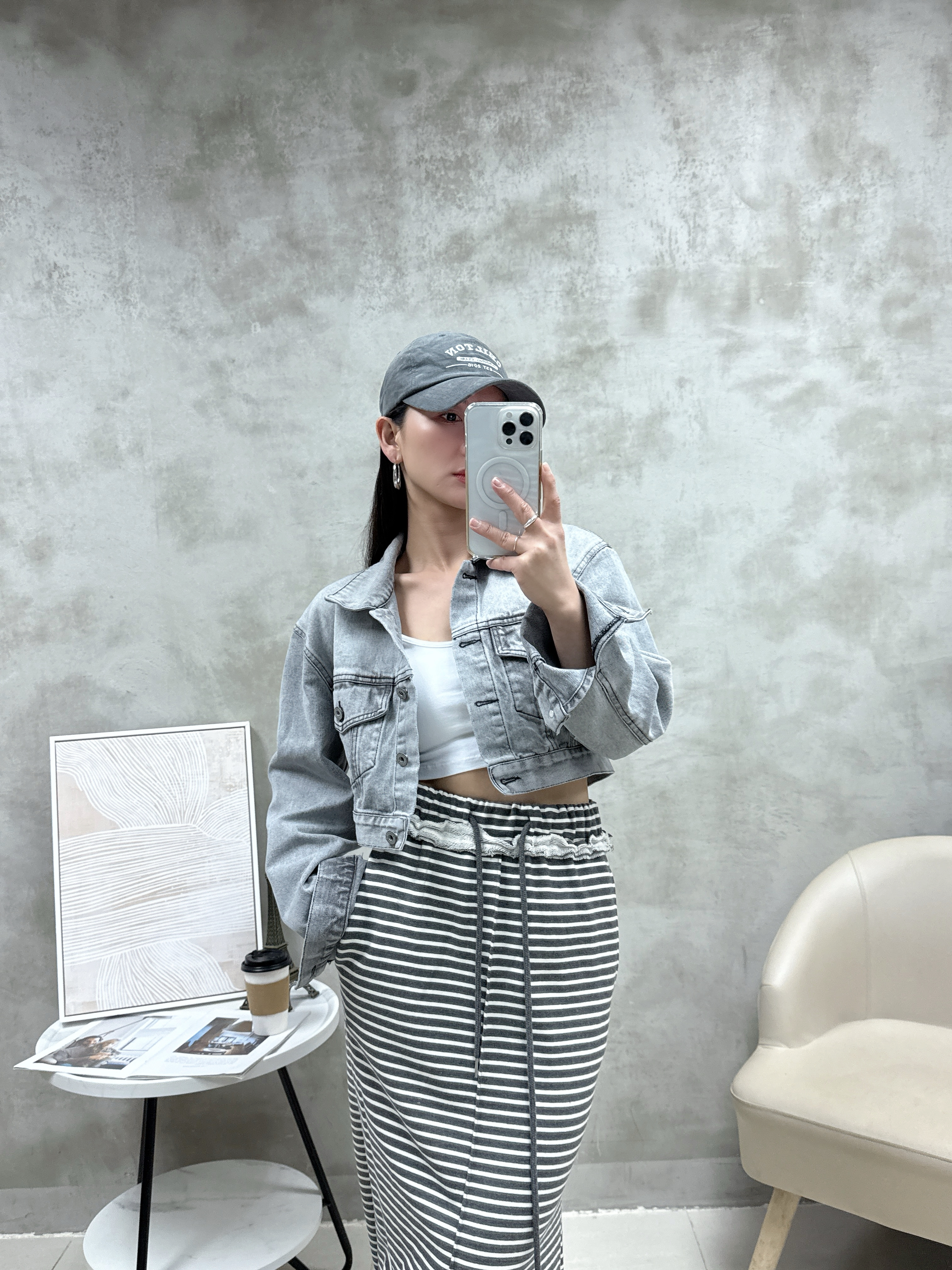 B01 後扣漸變色洗水牛仔外套