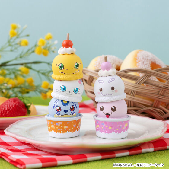 (預訂訂金 $200) (總價 $430) MegaHouse Tsumichen Digimon Adventure 數碼暴龍 雪糕造型公仔 (原盒8盒) (1套8款) (行版)