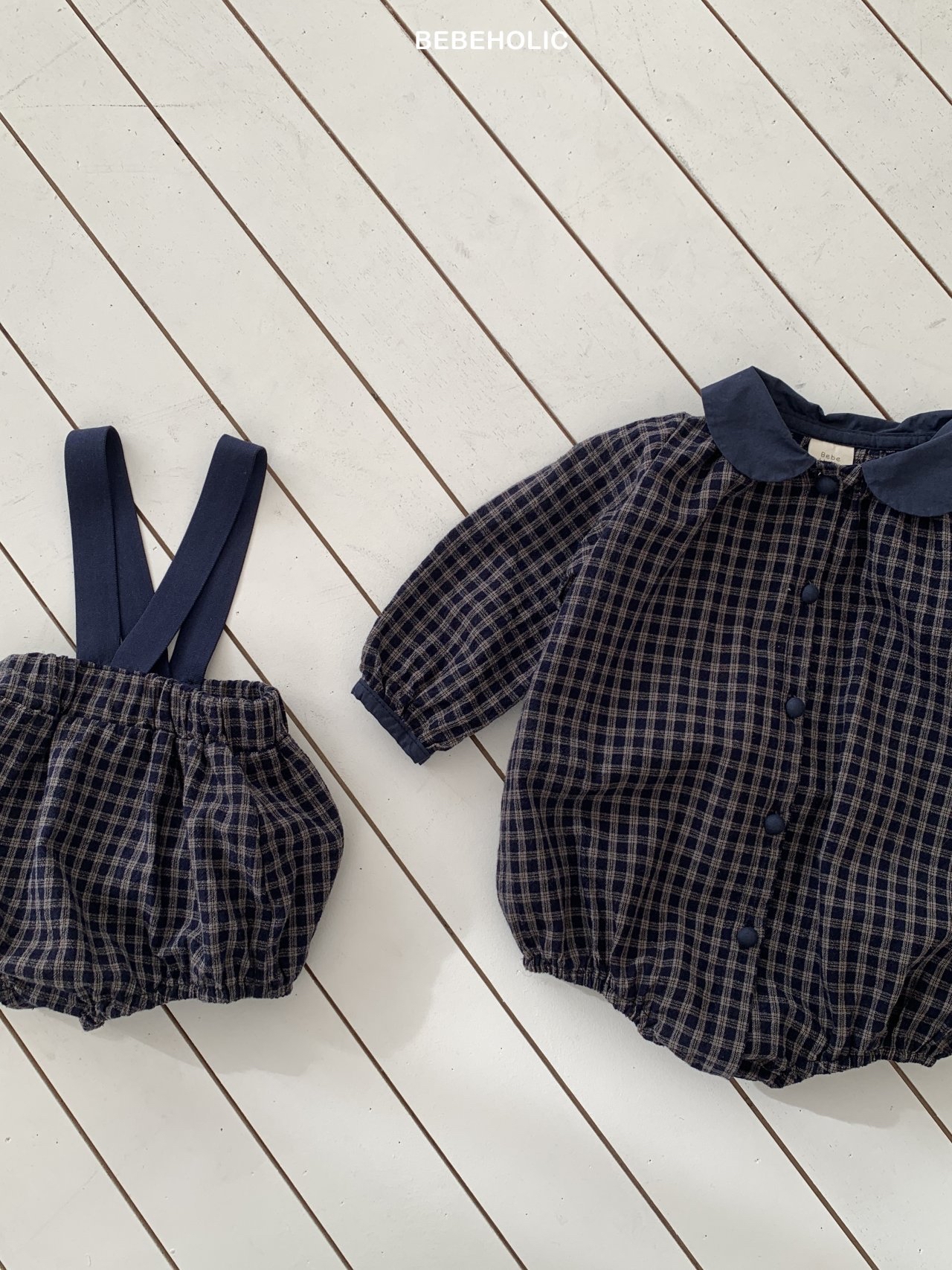 🌸預訂 韓國直送🌸🇰🇷BEBEHOLIC格紋包屁衣/吊帶燈籠褲