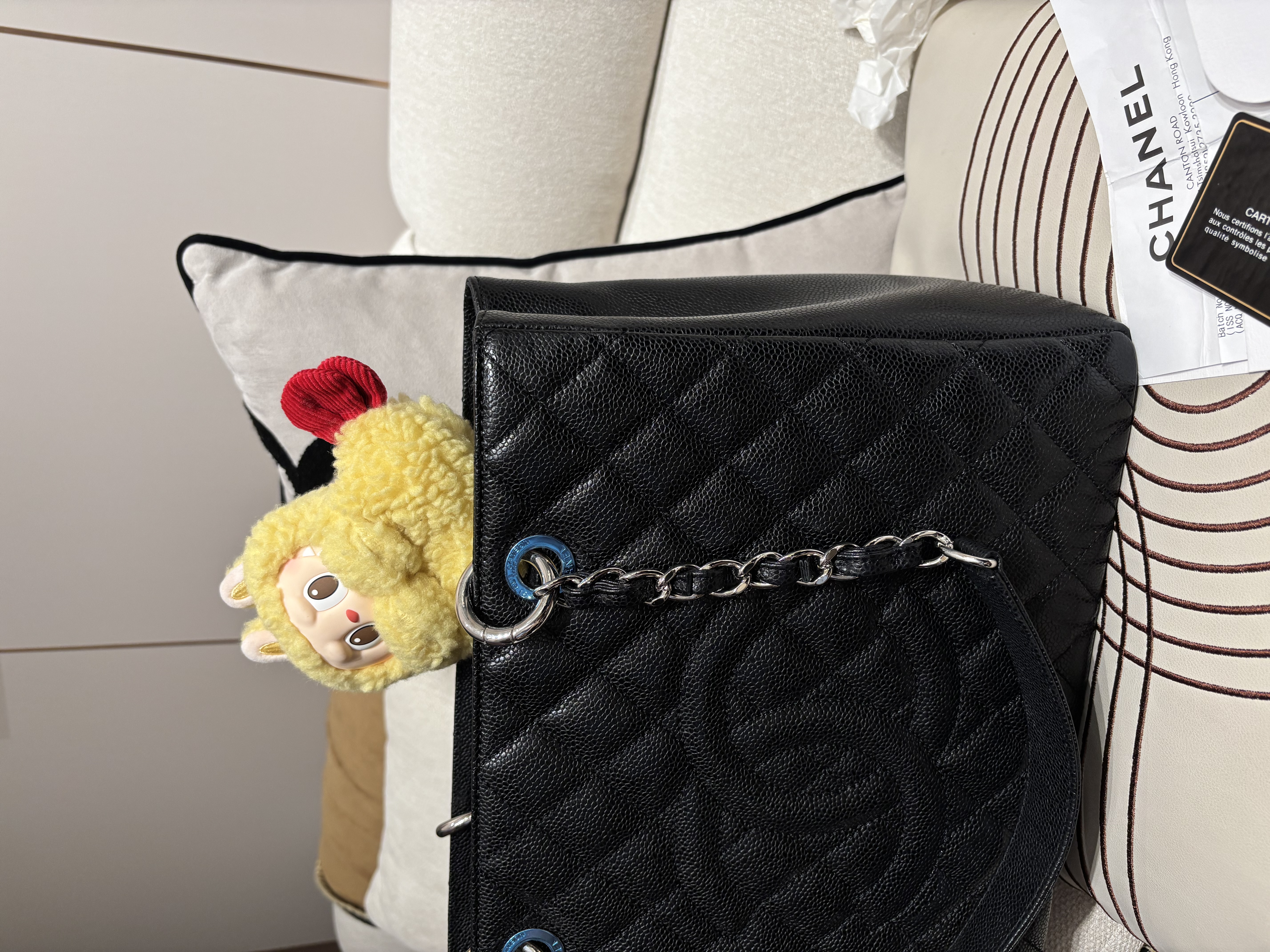 未使用品 Chanel Gst Tote Bag 黑色荔枝牛皮銀扣 grand shopping tote bag 100%Authentic, unused ✅收據✅19Card✅Dust bag✅Box 