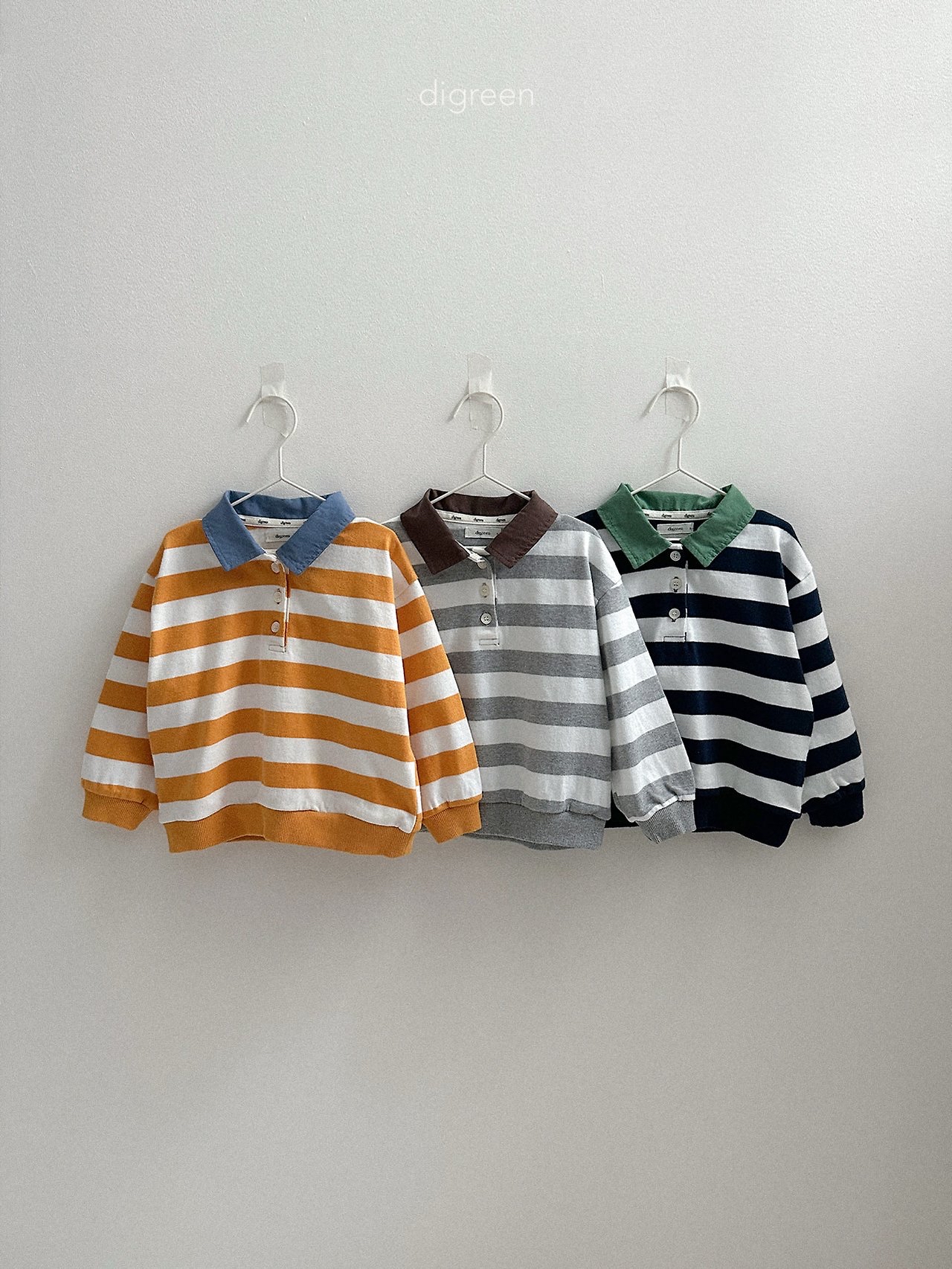 Digreen | striped collar mtm 