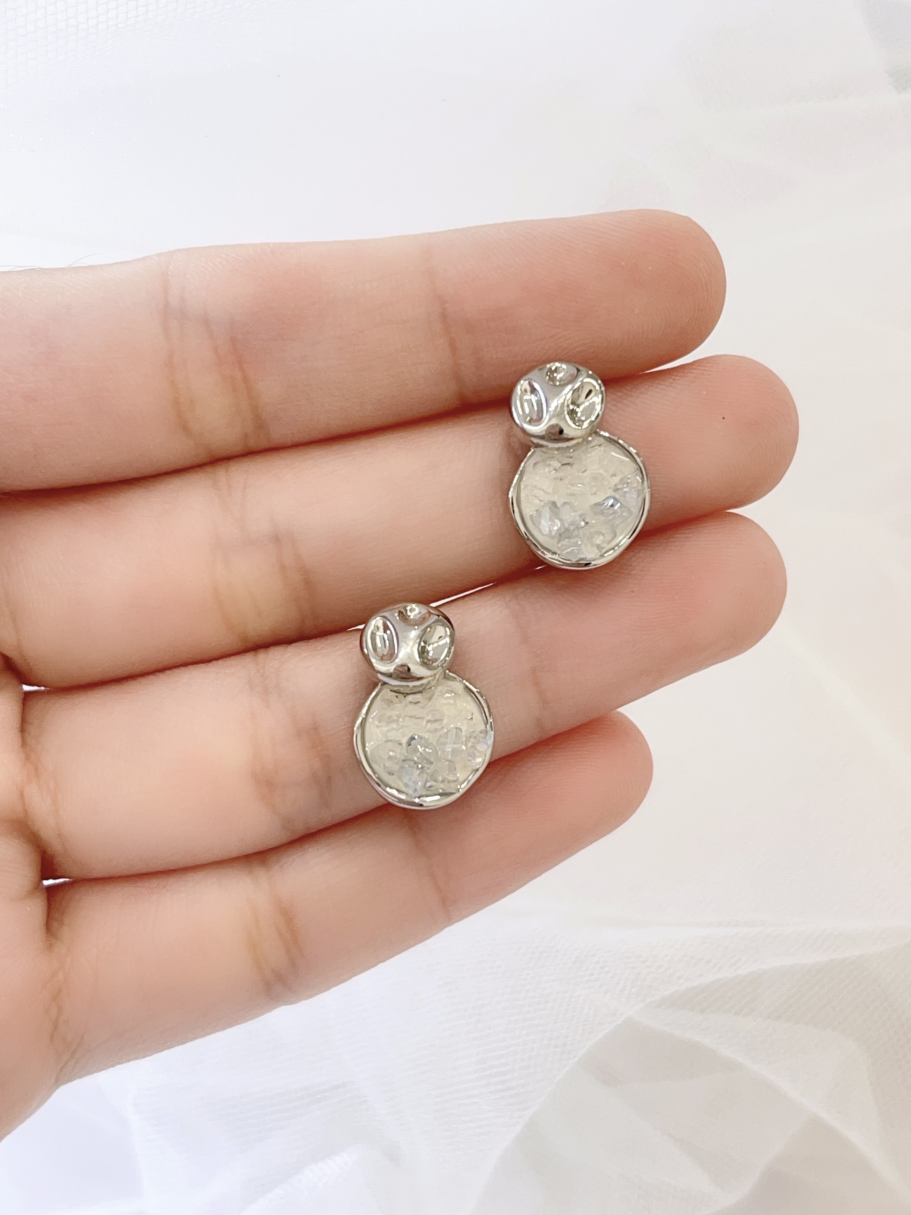 复古设计感圆形撞色耳环