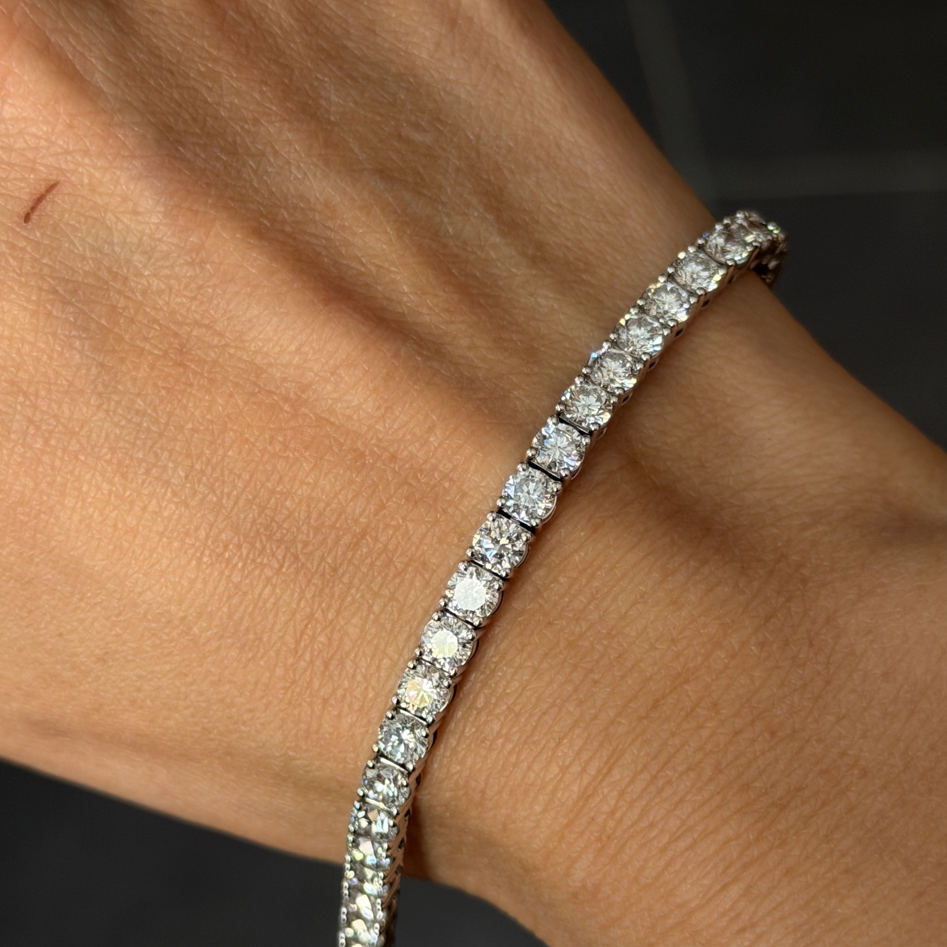 18K白金鑲培育鑽手鏈