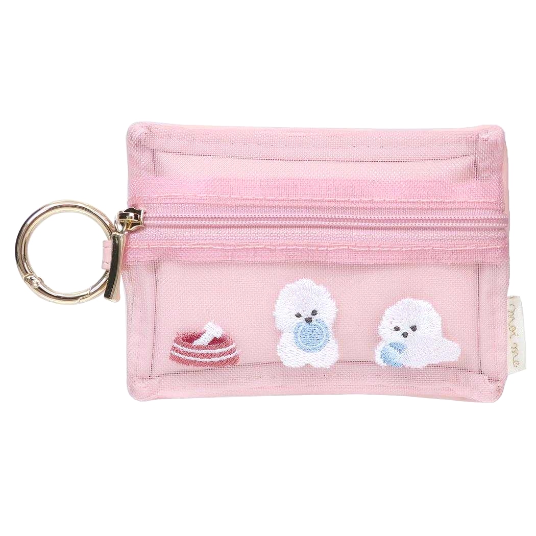 現貨｜日本 Q-LiA 狗狗 刺繡 網袋小袋 / 紙巾袋 (09564)