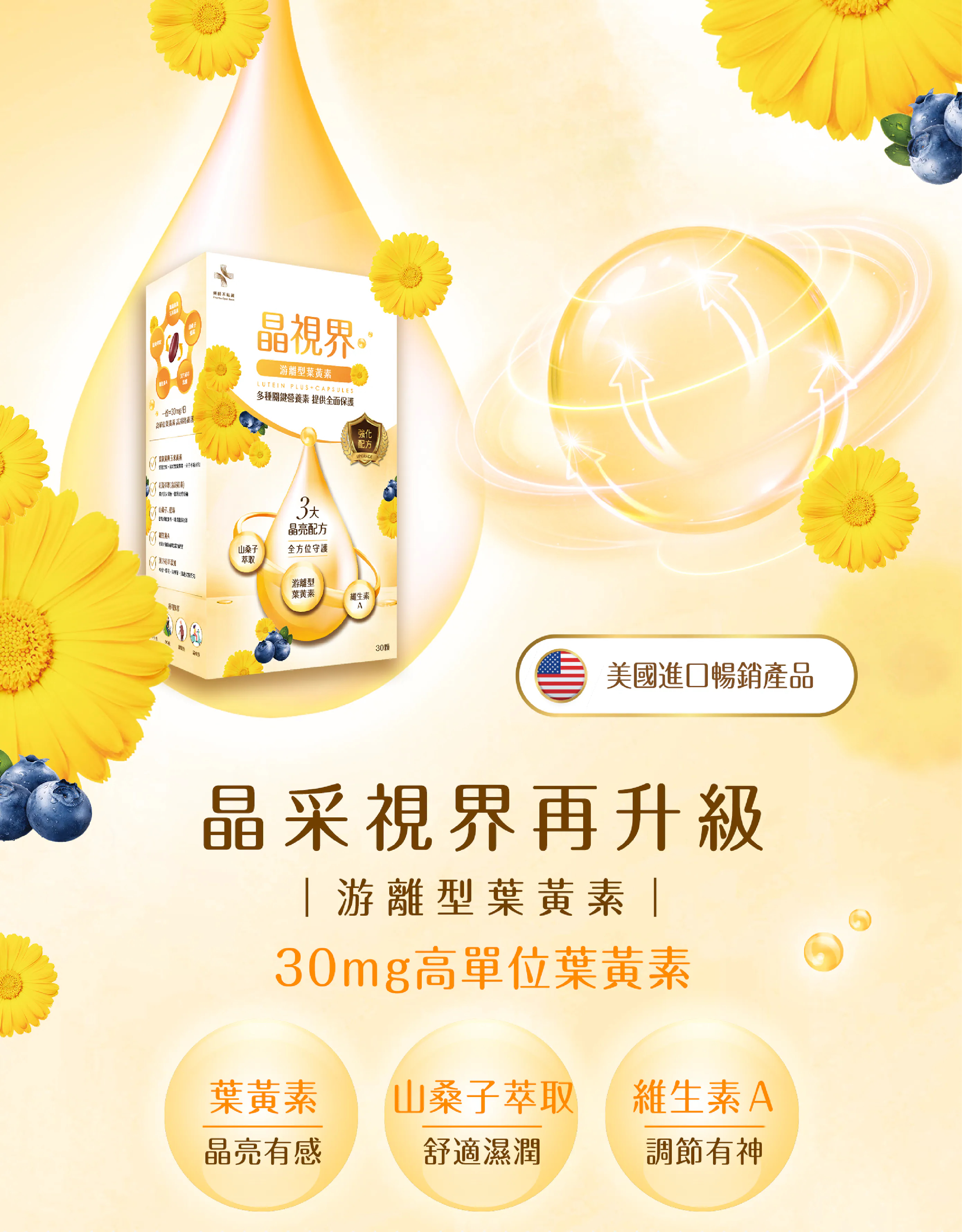 台灣直送 晶視界 30粒 高單位30mg 葉黃素