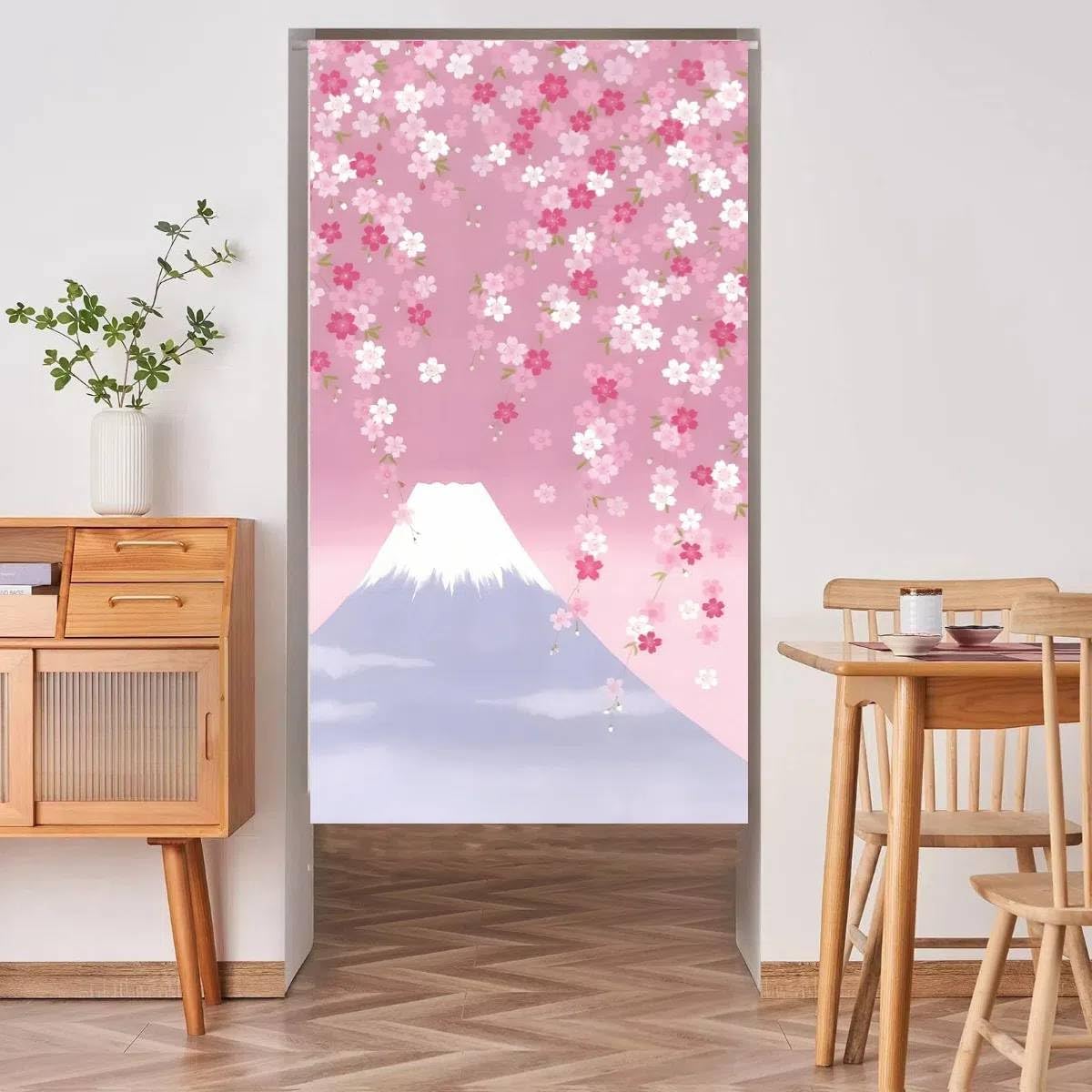 【現貨】🔥🔥【日本製《代富士櫻花》和風富士山櫻花長門簾】