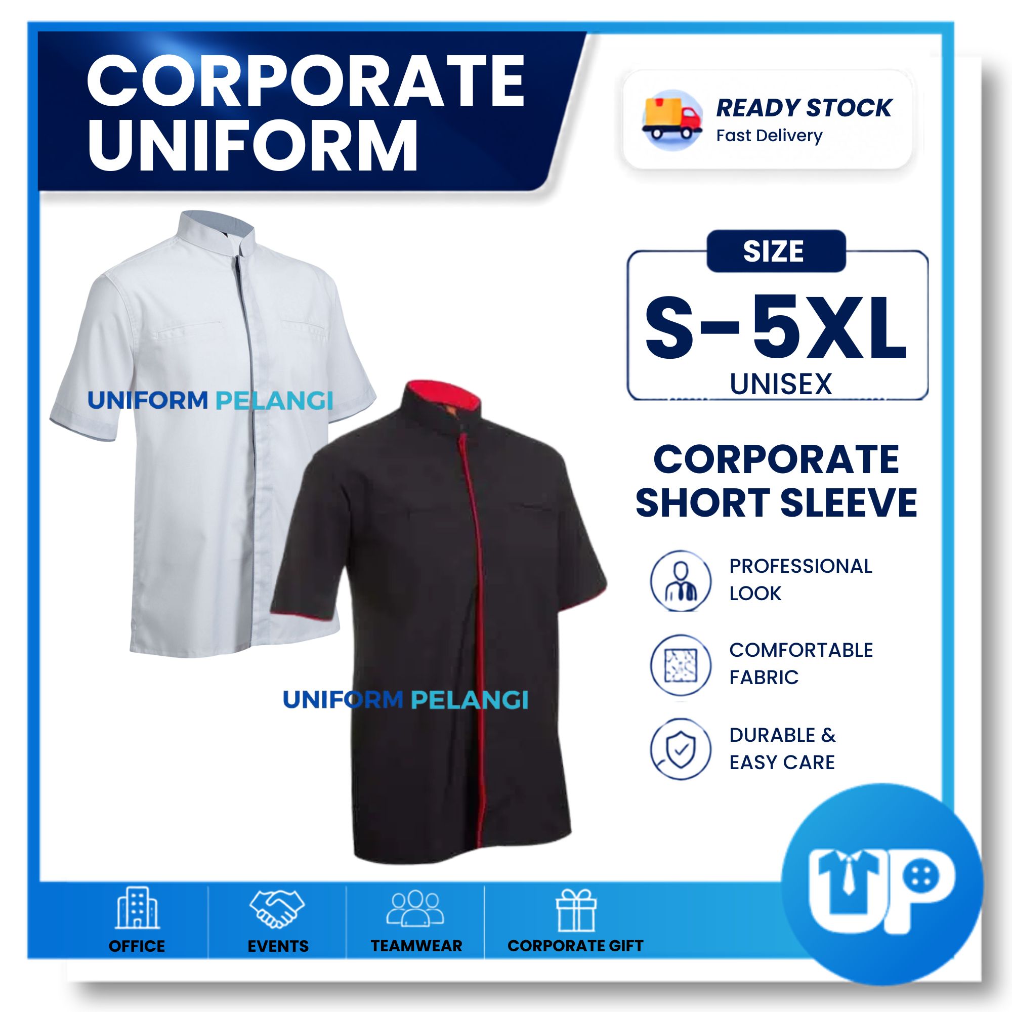 F118 Unisex F1 Corporate Uniform / BAJU KORPORAT / MANDARIN COLLAR (F118)
