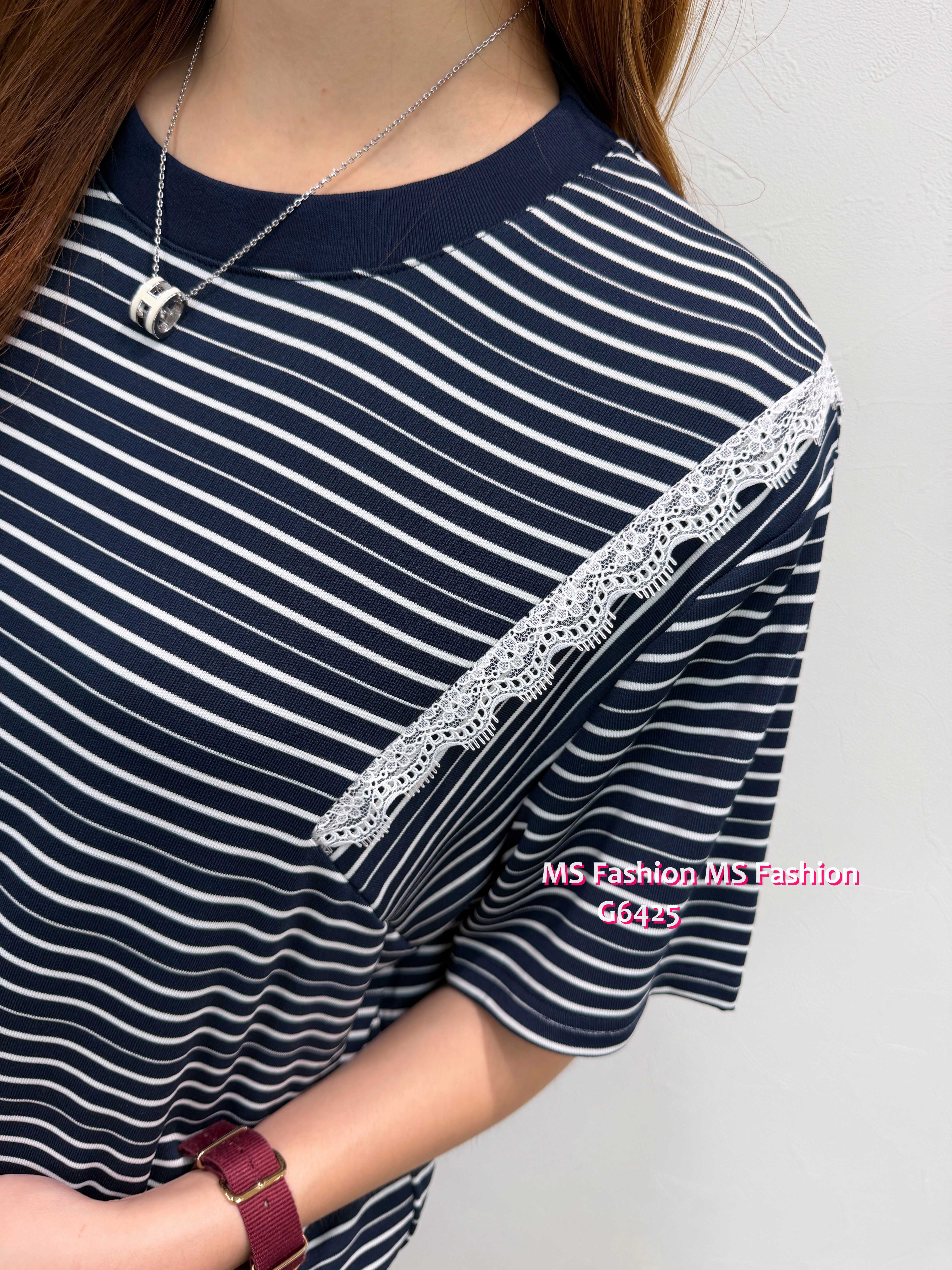 G6425 拼lace橫間top