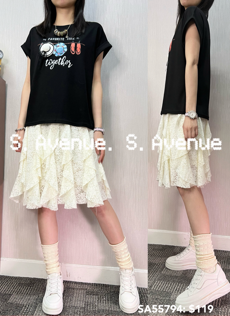 SA55794: 短袖撍袖立體草帽tee