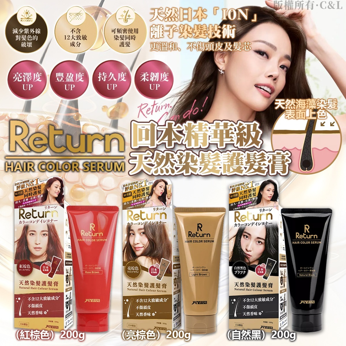 【預訂】日本 Return Hair Color Serum 回本精華級天然染髮護髮膏