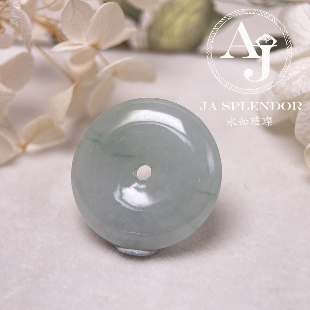 JN-184 天然翡翠A玉 冰潤飄綠平安扣