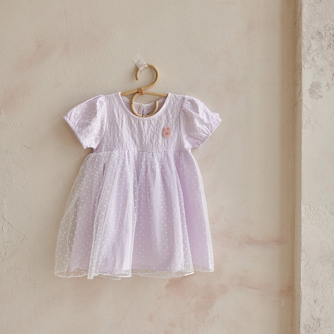 26S/S🌸DTD Lovely果凍人物波點蕾絲連身裙