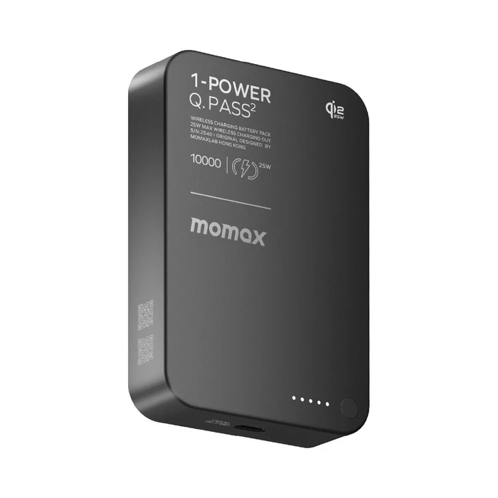 Momax 1-Power Q.Pass² 10000mAh Qi2 25W 磁吸流動電源 (CCC 認證)