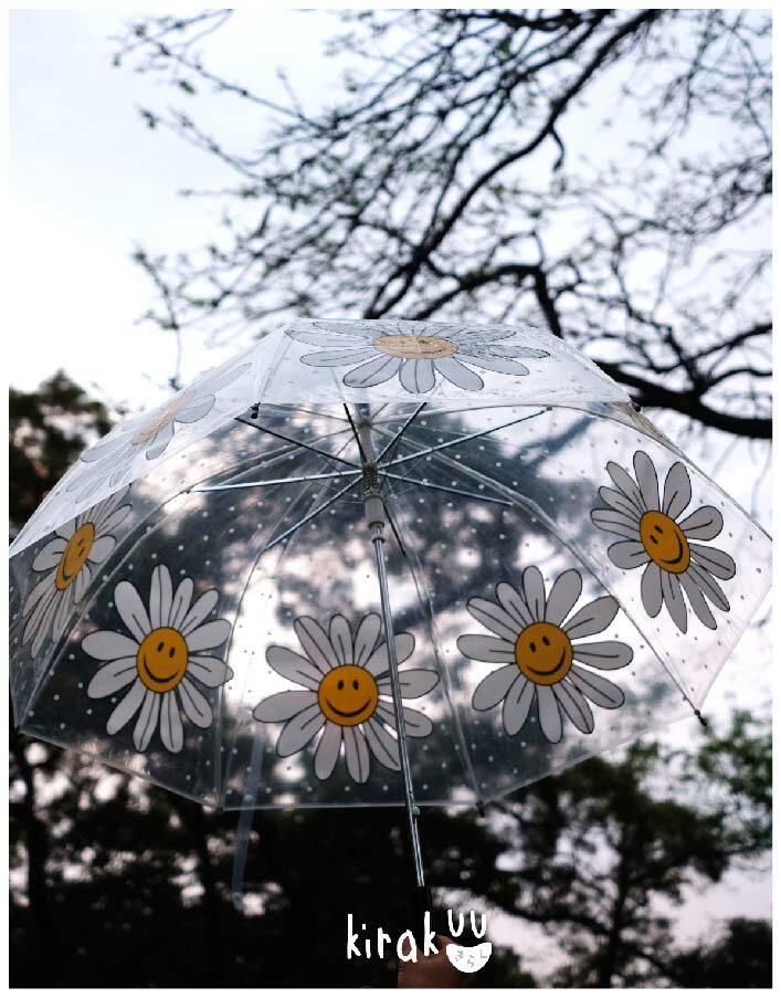 日本 Kirakuu 菊花笑面透明雨傘