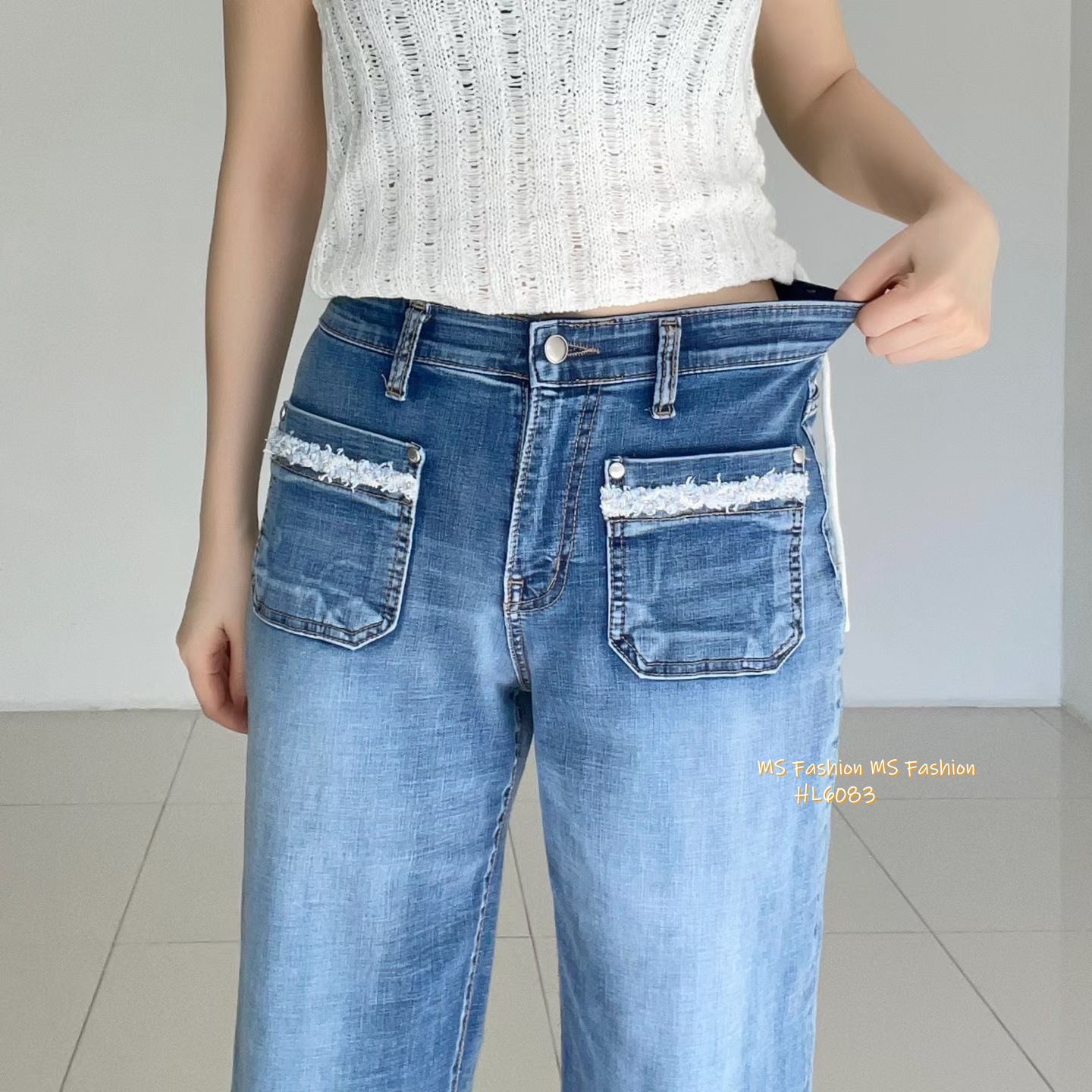 HL6083 韓國🌼Howluk前兩袋裝飾闊筒牛