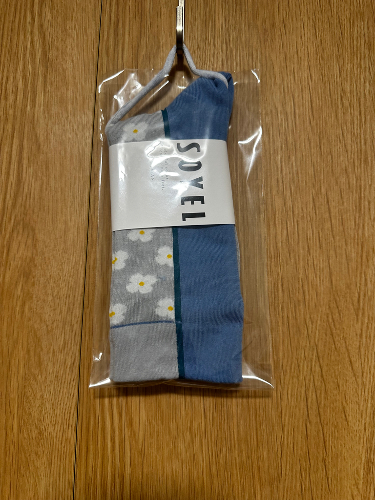 日本製拼色花花襪