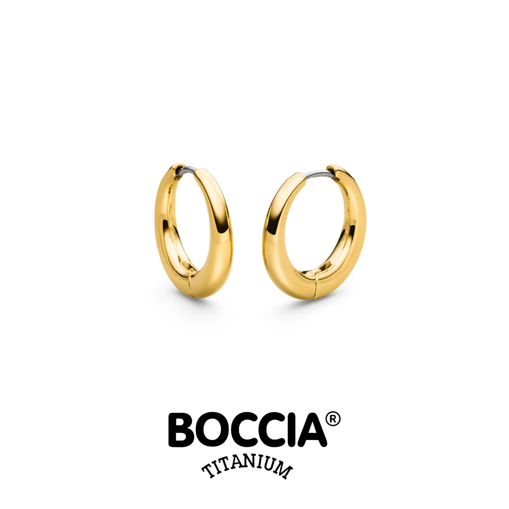 Boccia Titanium 05100-02 鈦金屬 / 鍍金耳環