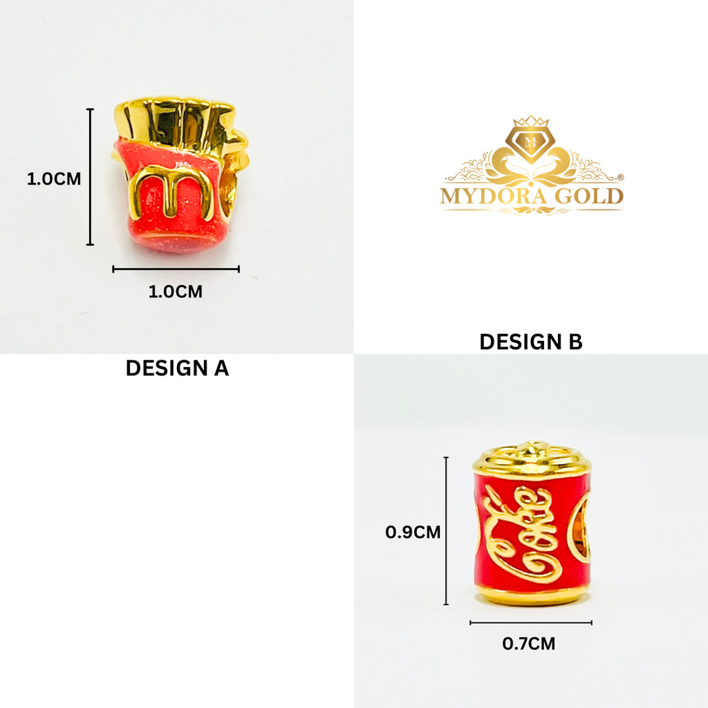 MYDORA Charm Bead Fast Food Enamel Series (5G) l EMAS 916/22K