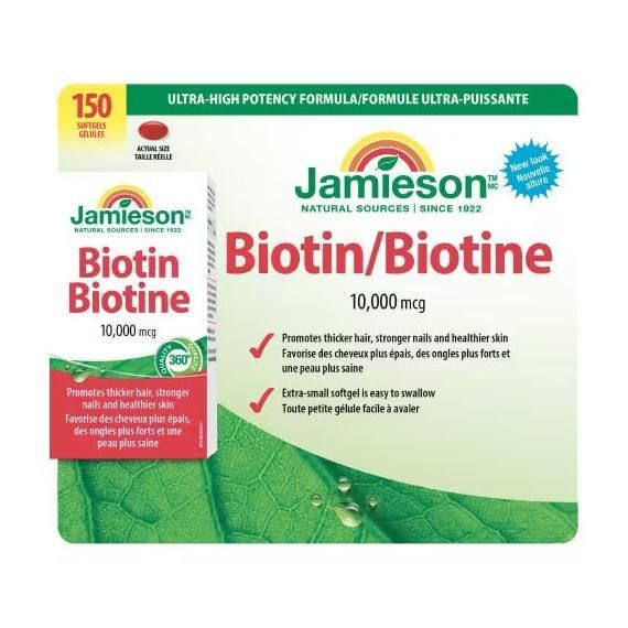 加拿大直送  JAMIESON - Biotin（加拿大）生物素軟膠囊 10,000微克(150粒)