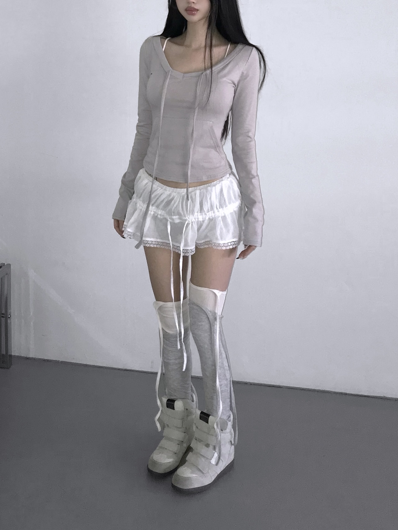 Drawstring Scoop Neck Top