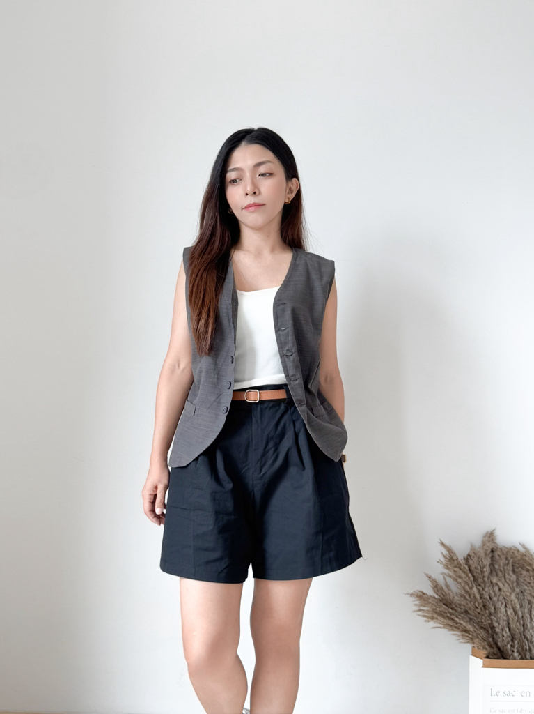 Diana Short 高腰水洗棉短裤（附送腰带）