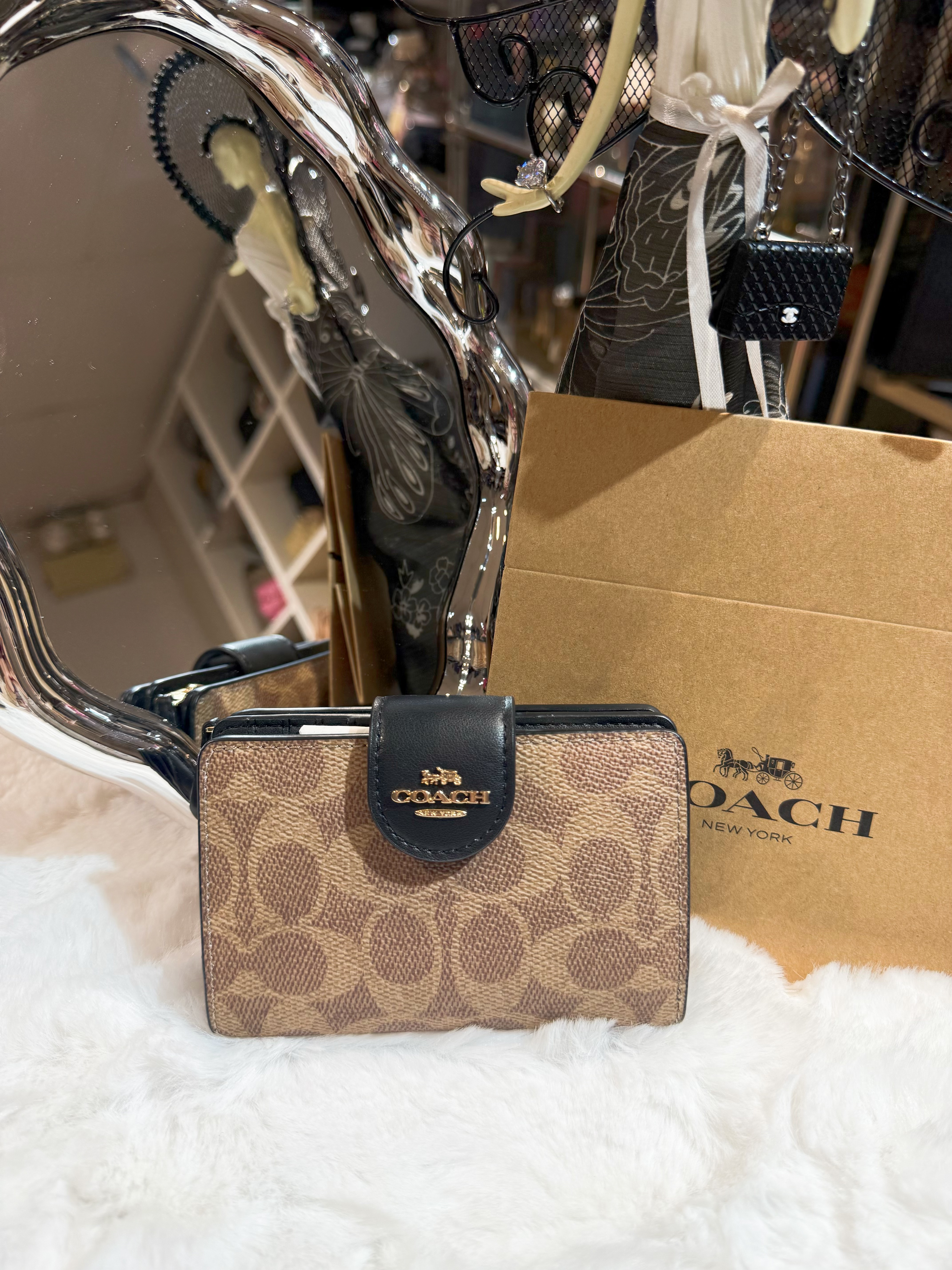 Coach medium wallet logo/m/blk