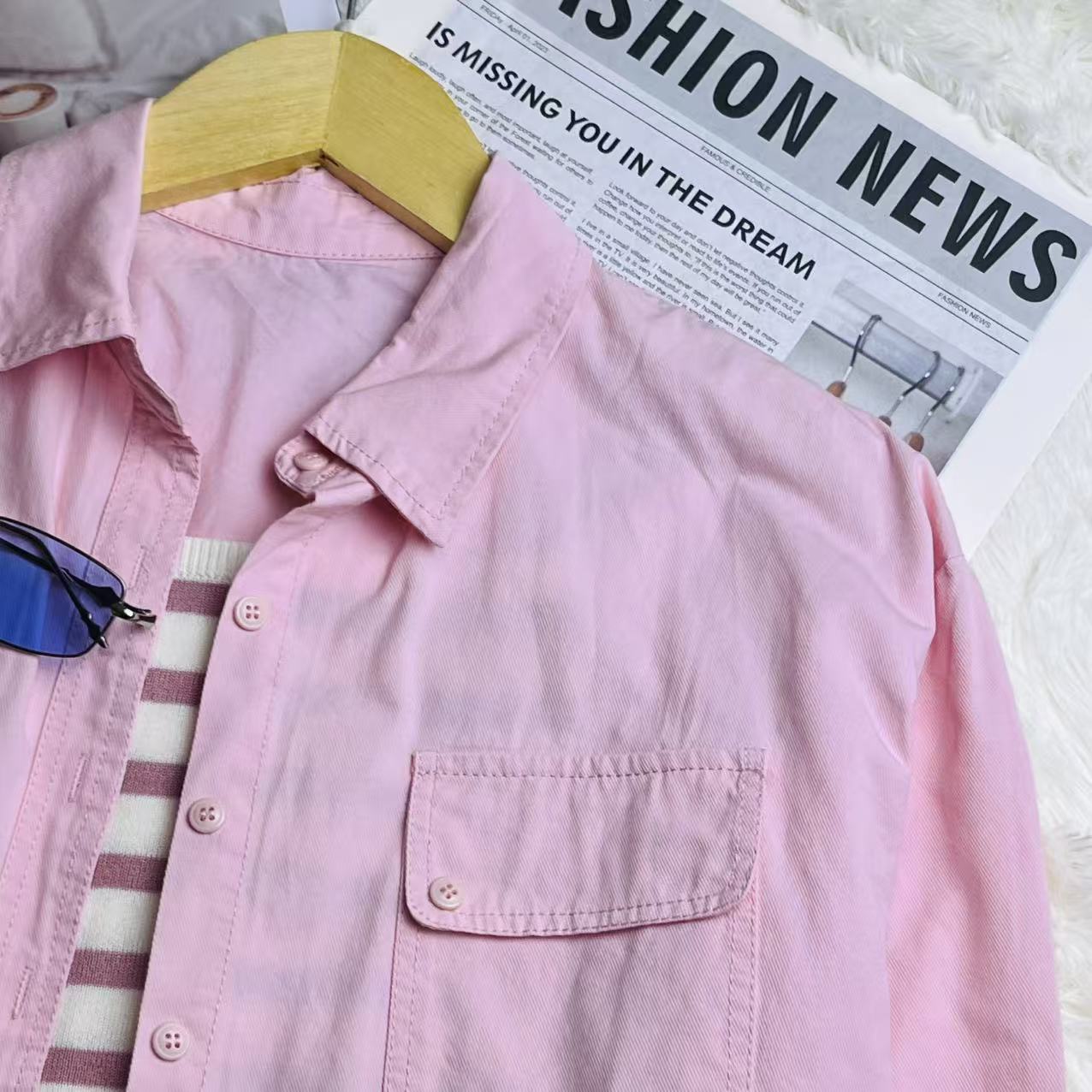 CC2001#82578 [Minimalist Pocket Shirt] Effortless Everyday Style