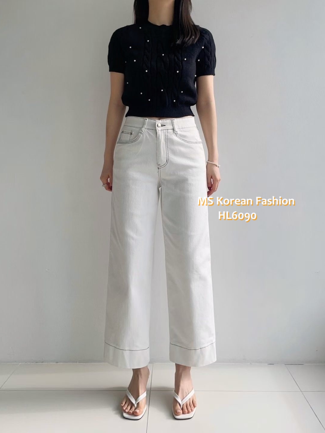 HL6090 韓國🌼Howluk春版九分闊筒褲
