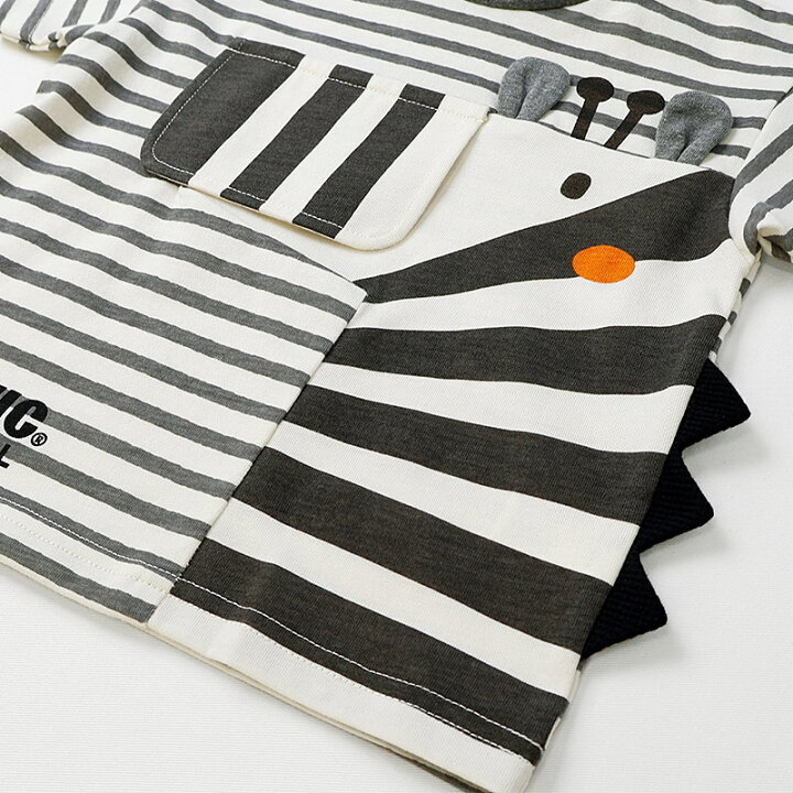🇯🇵預訂 日本直送🇯🇵Zoomic兩色立體動物耳朵翻蓋條紋短袖T恤