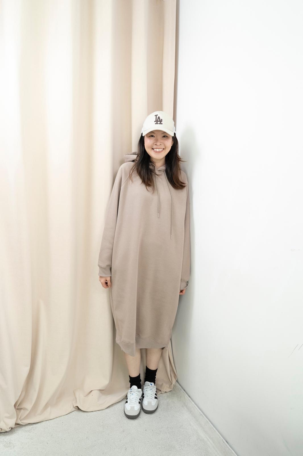 加絨有帽衞衣連身裙（Mocha色）