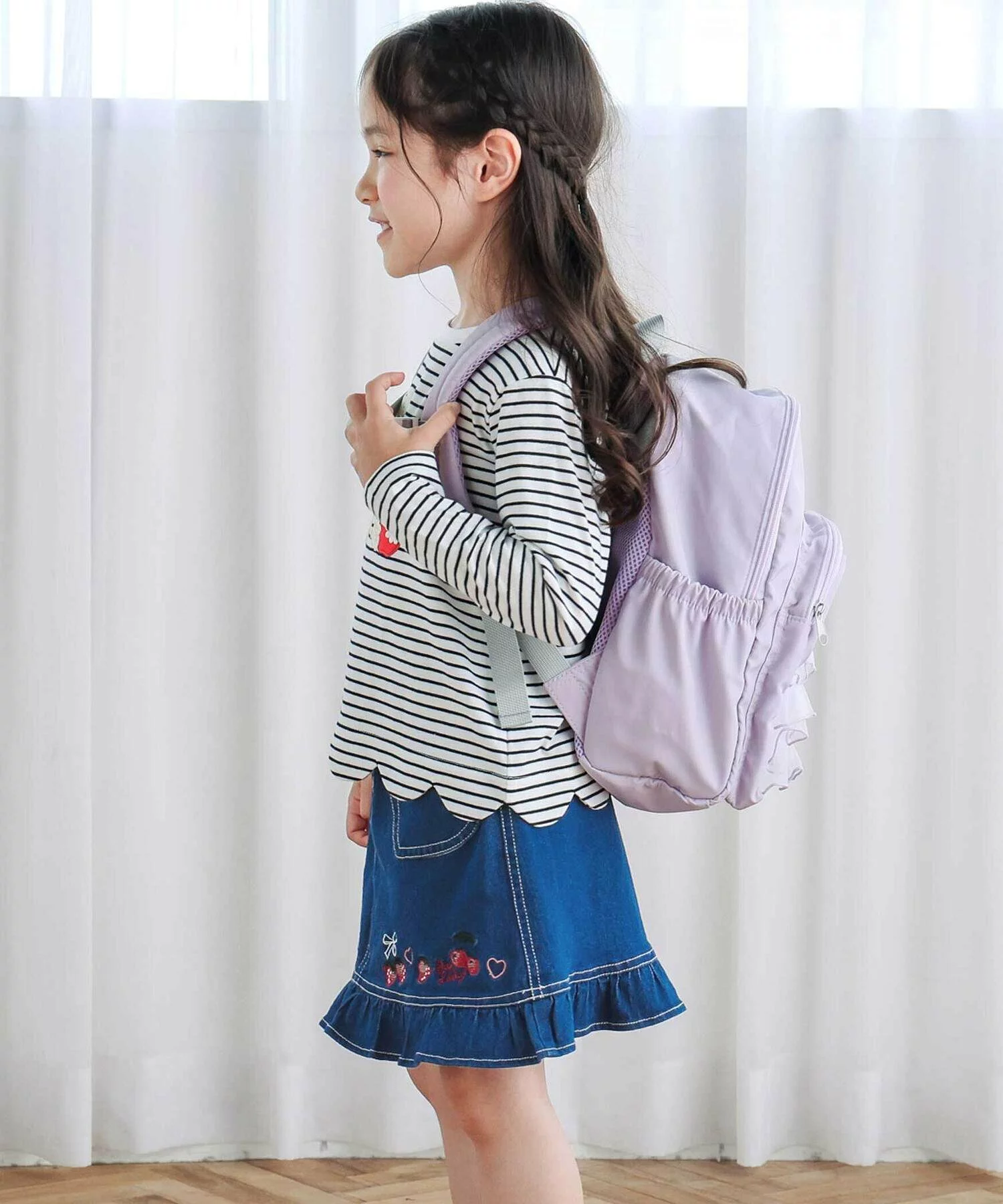🆕【⭐訂購⭐】🌀 🇯🇵 日本直送 草莓櫻桃刺繡 心型口袋 荷葉邊 牛仔裙(短褲內襯)［2款選］🌀 [ELJA-0038][261104]