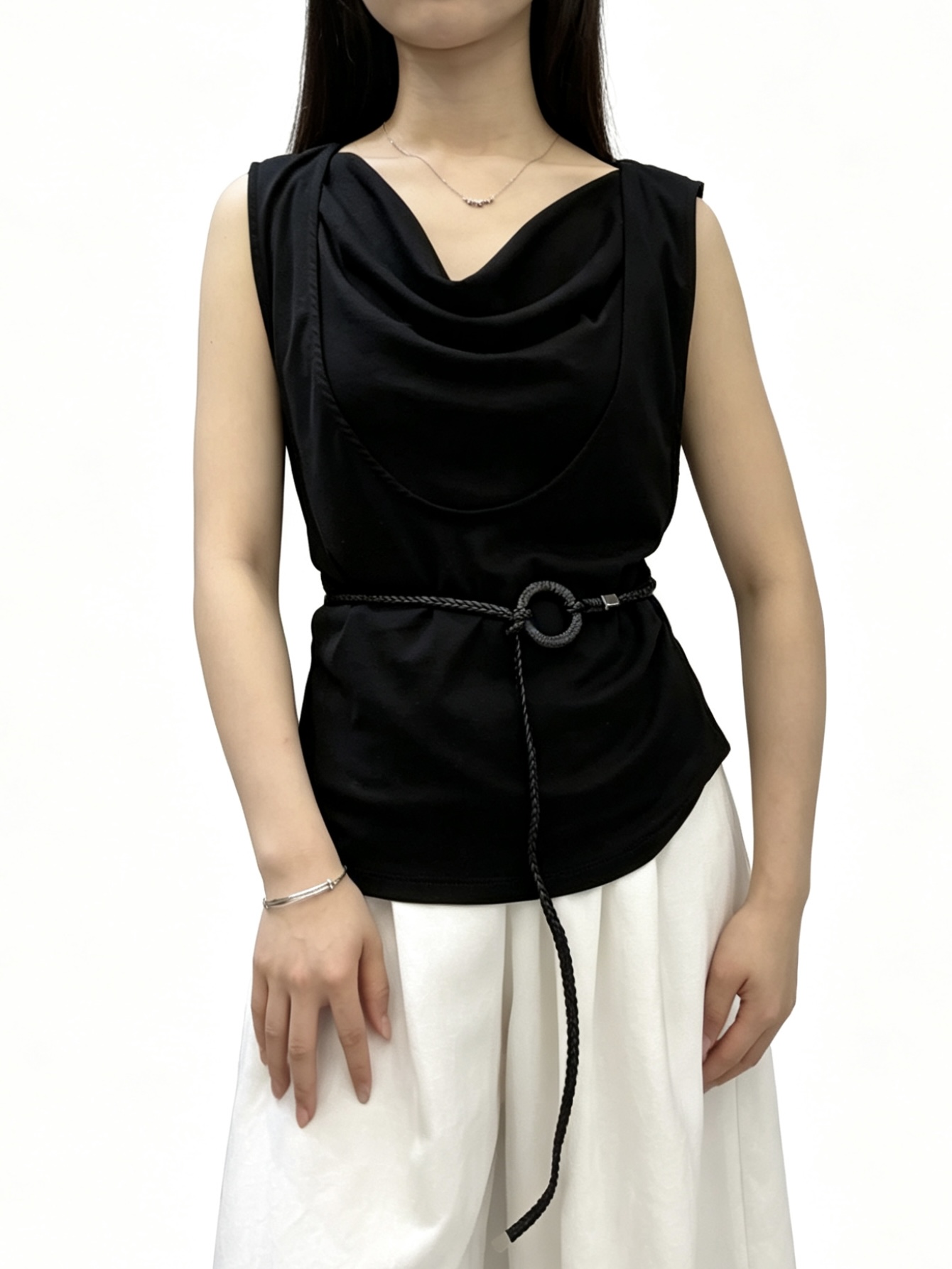 盪領假兩件背心