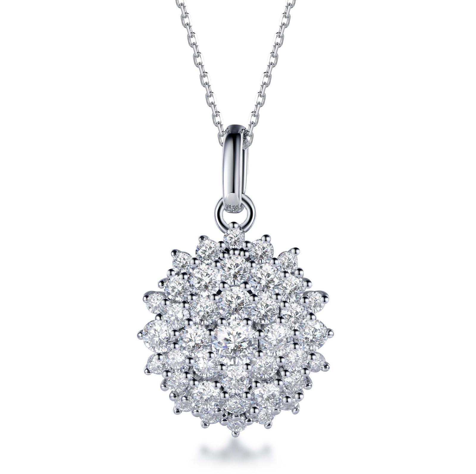 N2996  Floral Sparkle Necklace(莫桑石)