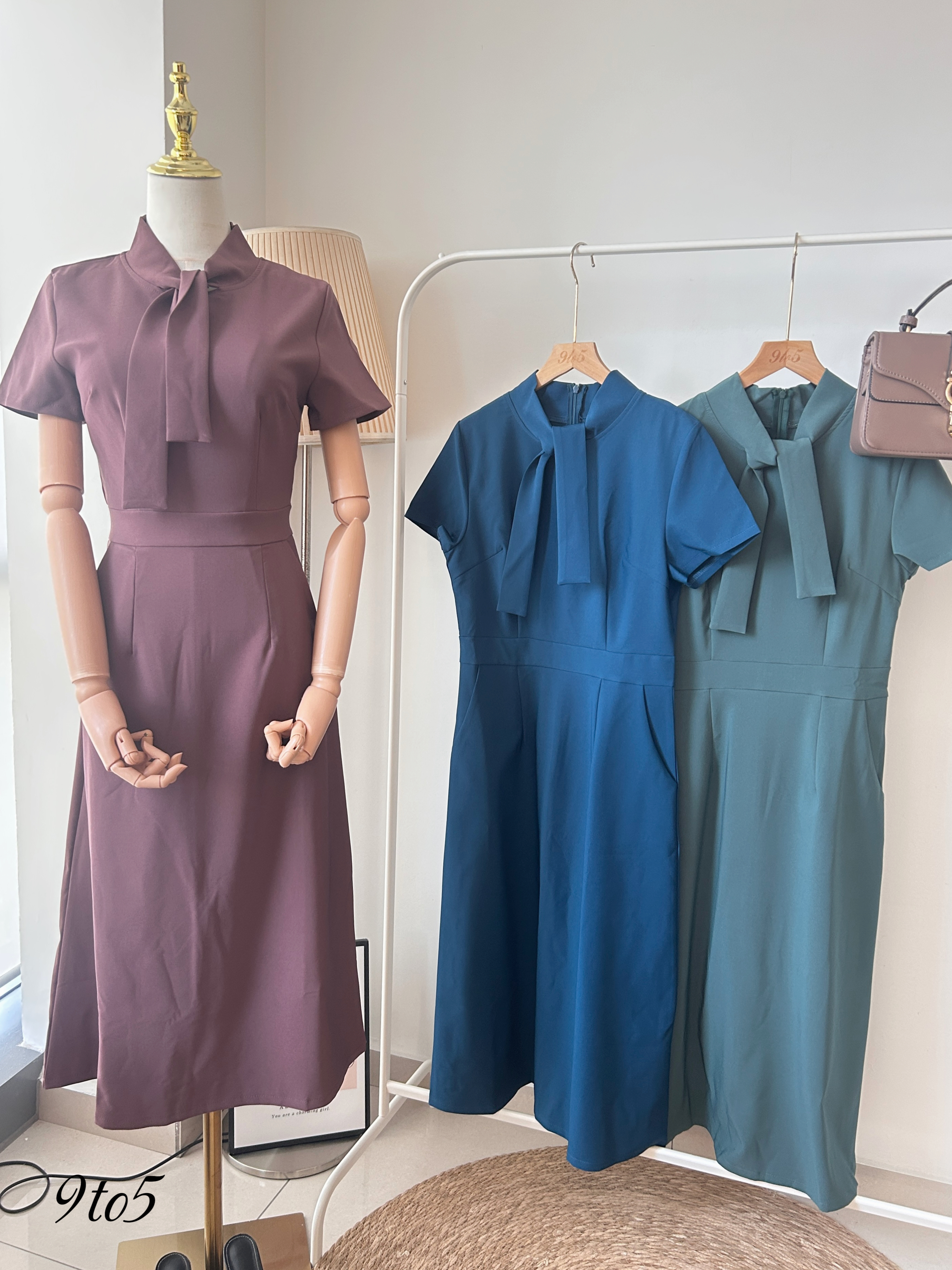 D2346 Short Sleeves Working Dress (3 colors)