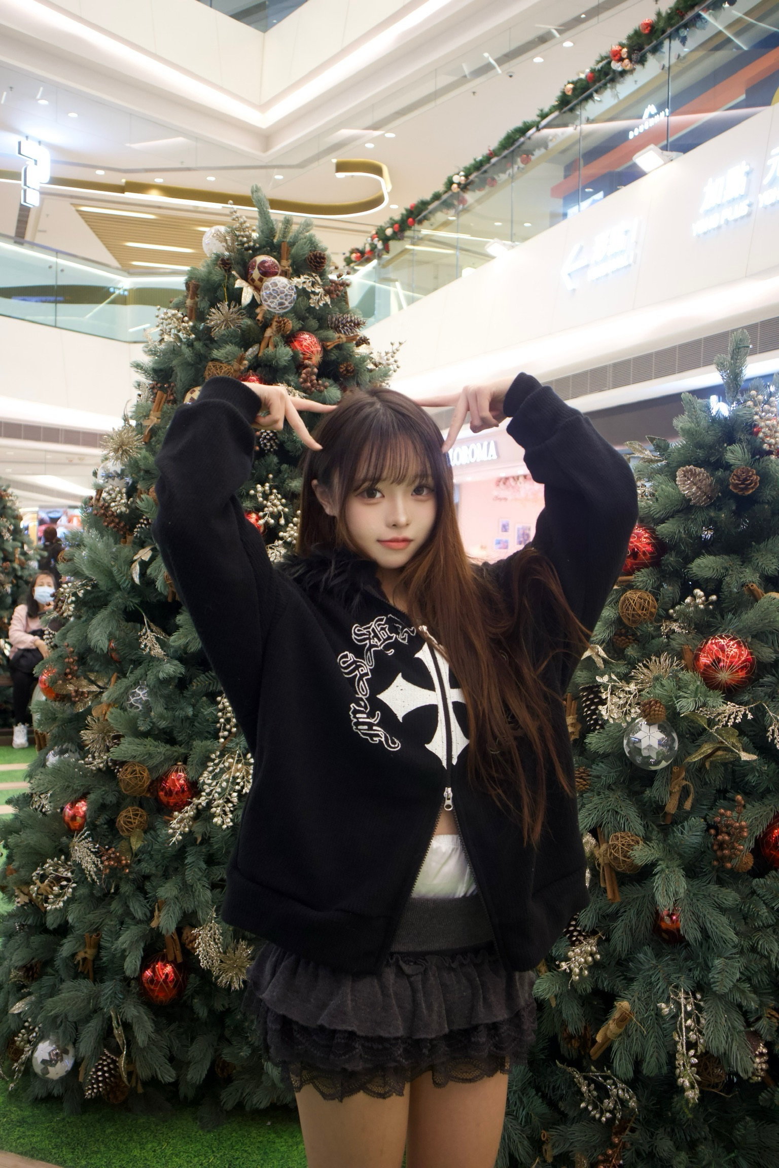 超型！韓國十字架Y2k毛毛帽jacket (Unisex)