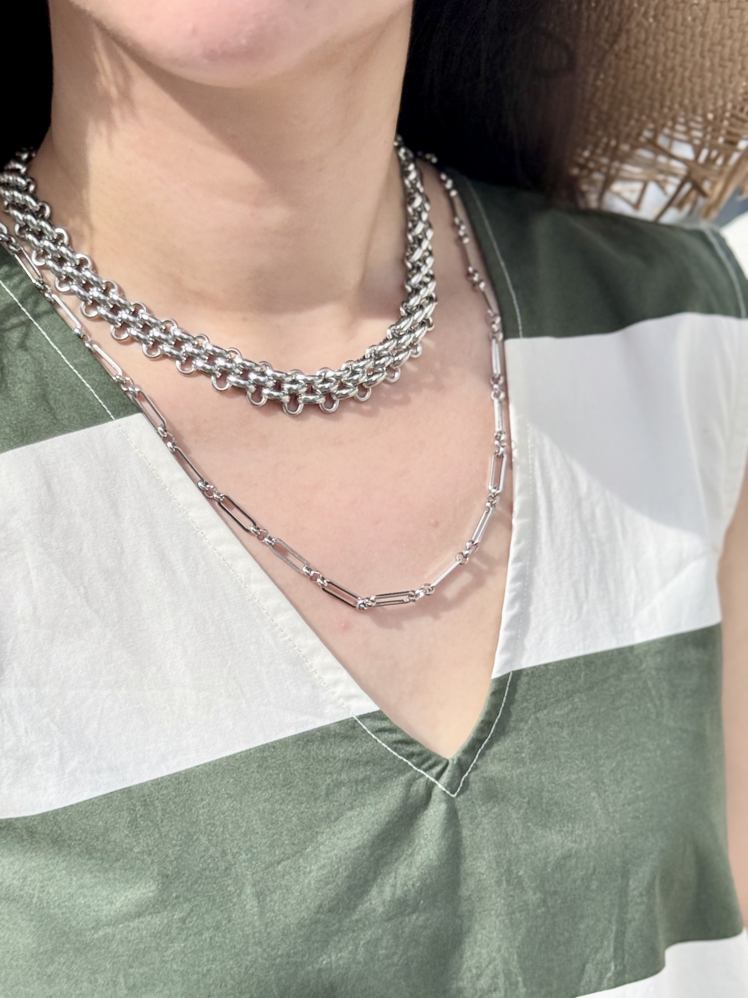 Silver thick stainless necklace