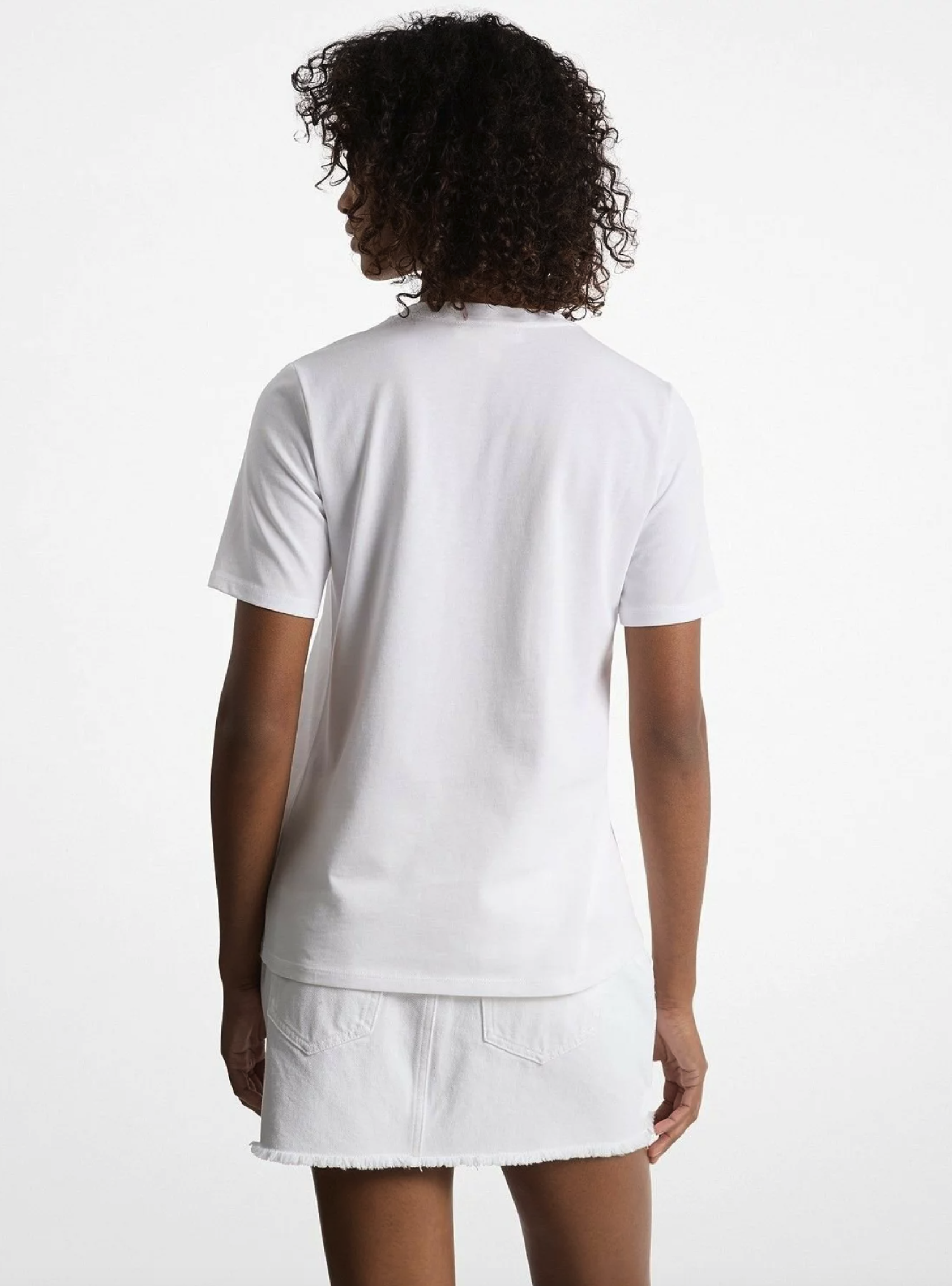 Michael Kors Sequined Logo Cotton T-Shirt