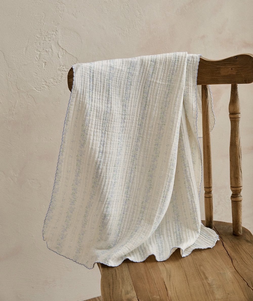 26S/S DTD Flora碎花溫馨系列-棉紗輕薄蓋毯 (M/L)