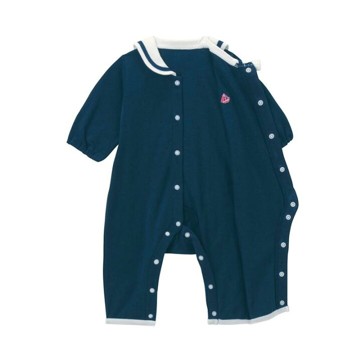 🇯🇵預訂 日本直送🇯🇵兩色水手領帆船刺繡長袖開襟連身服