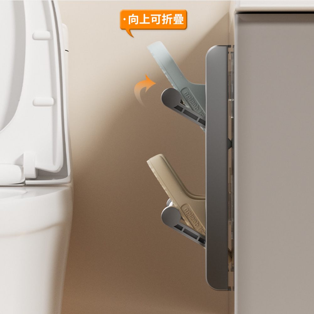 折疊鞋架 免打孔浴室鞋架 門後鞋架 掛墻式鞋架 夾縫收納鞋架 雙層 30cm [平行進口] HK2735